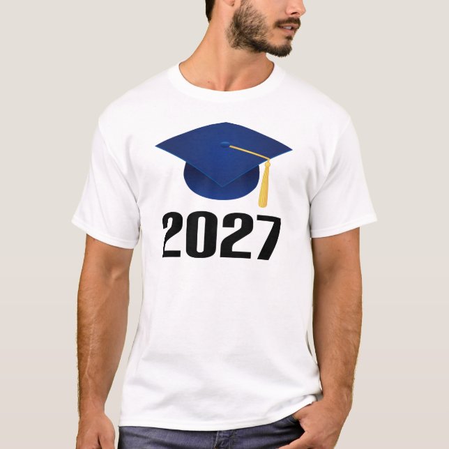 Class of 2027 Graduate Hat Gift T-Shirt (Front)