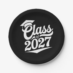 Class Of 2027 Graduation Graduate Paper Plate