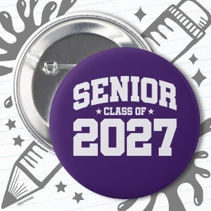 Class of 2027 High School Graduation Senior 2027 6 Cm Round Badge