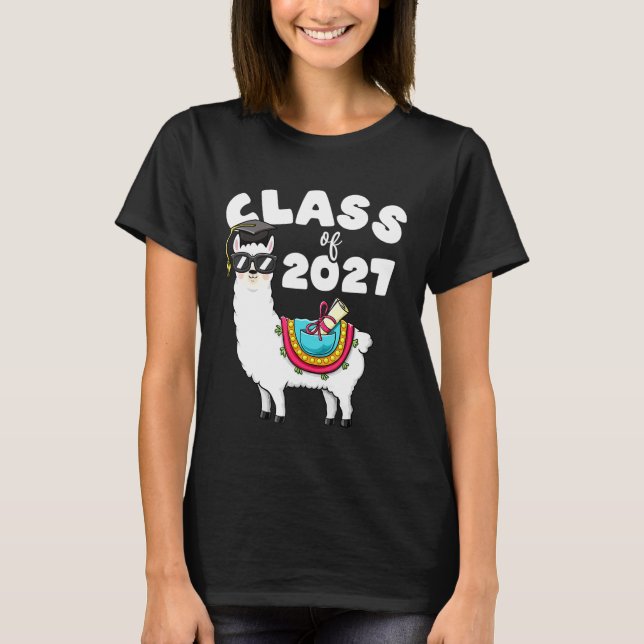 Class Of 2027 Llama First Day Of 5th Grade Tee Gro (Front)