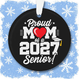 Class of 2027 Senior Graduation Heart Proud Mum Ornament