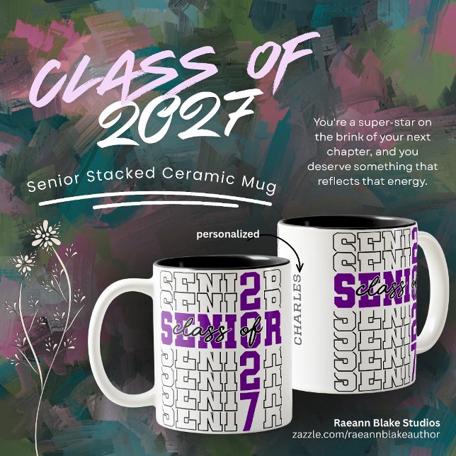 Class of 2027 Senior Stacked Two-Tone Mug (Creator Uploaded)