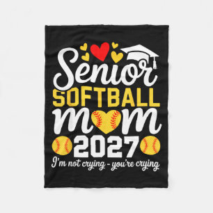 Class of 2027 softball mum senior graduation fleece blanket