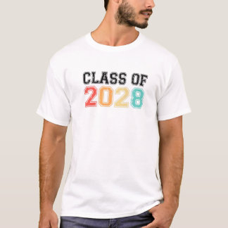 Class Of 2028 Grow With Me Graduation Retro Vintag T-Shirt