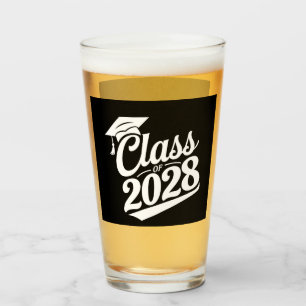 Class Of 2028 Proud Graduate Graduation Glass