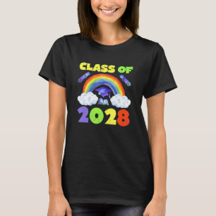 Class Of 2028 Rainbow Growing School Teacher Stude T-Shirt