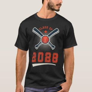 Class of 2028 School Graduation Baseball Player Sp T-Shirt