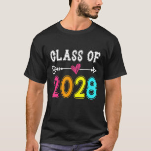 Class Of 2028 Senior 2028 Grow With Me School Grad T-Shirt