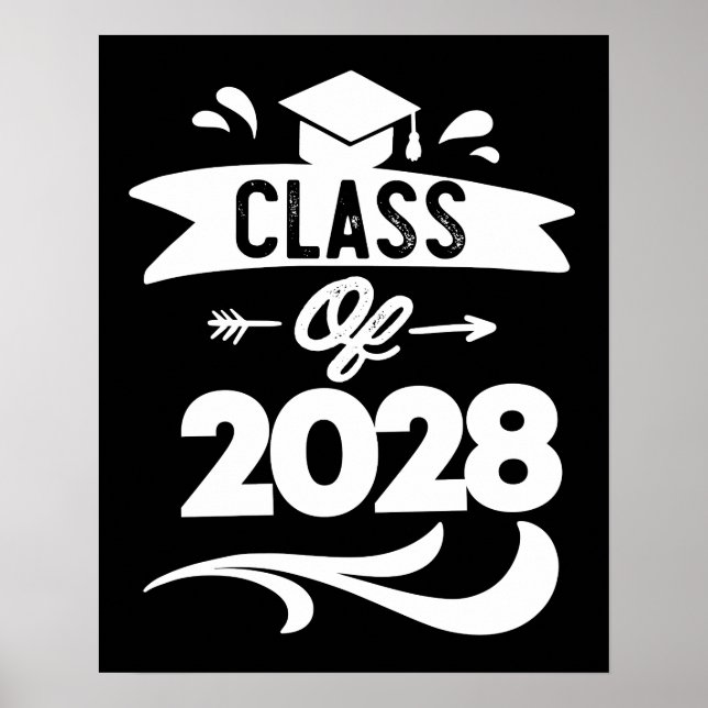 Class of 2028 TShirt Senior 2028 Graduation Poster (Front)