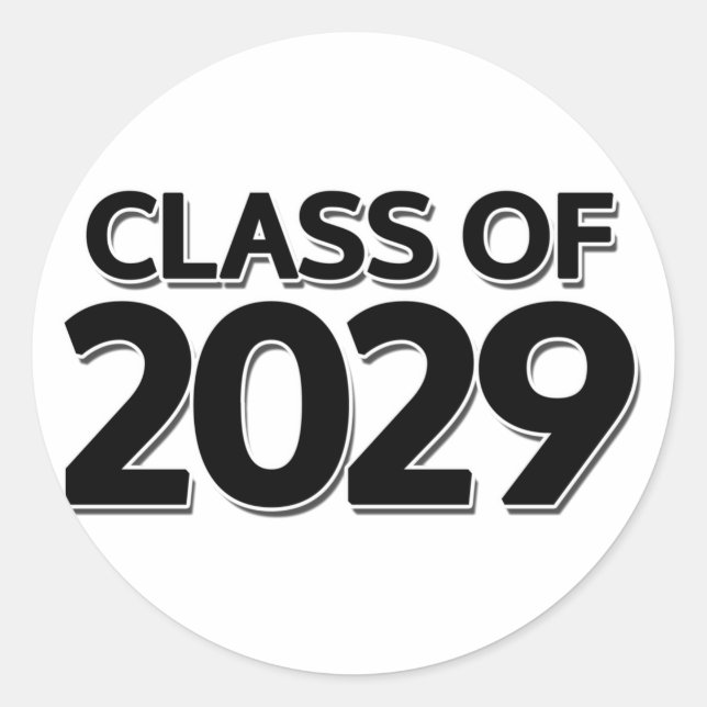 Class of 2029 classic round sticker (Front)