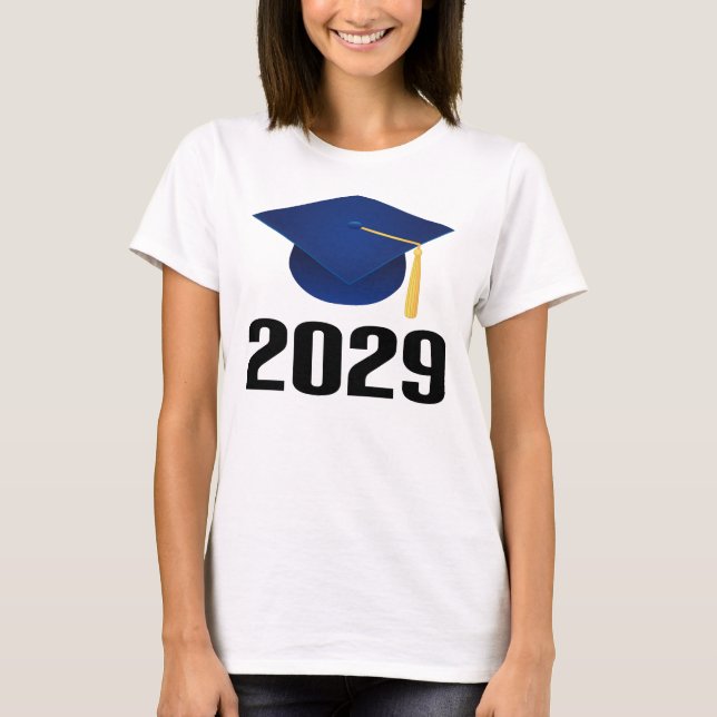 Class of 2029 Graduate Hat Gift T-Shirt (Front)