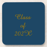 Class of 202X Graduation Hard plastic coaster<br><div class="desc">Classy Class of 202X Graduation design</div>