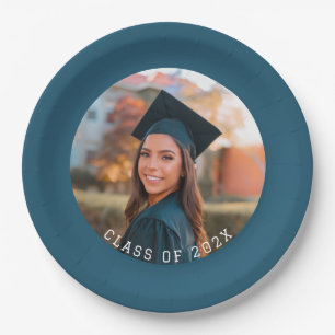 Class of 202X Photo Custom School Colour Graduatio Paper Plate