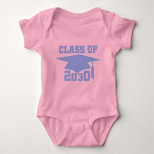 Class of 2030 Blue Grad Hat Baby Bodysuit