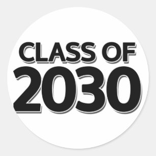 Class of 2030 classic round sticker
