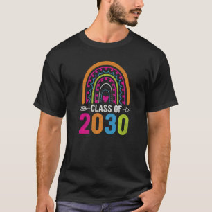 Class Of 2030 Rainbow Girls Boys Teacher Graduatio T-Shirt