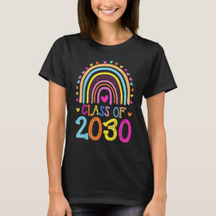 Class Of 2030 Rainbow Grow With Me Graduation Day T-Shirt