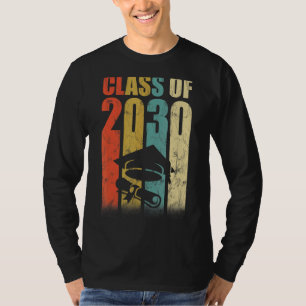 Class Of 2030 Retro Apparel For Day School Graduat T-Shirt