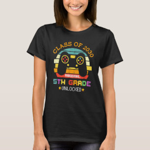 Class Of 2030 Retro Game 5th Grade Unlocked First T-Shirt