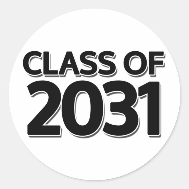 Class of 2031 classic round sticker (Front)