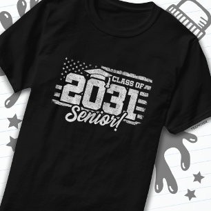Class of 2031 Graduation American Flag Senior 2031 T-Shirt