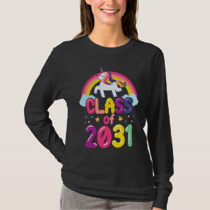 Class of 2031 Unicorn Graduation Girls T-Shirt
