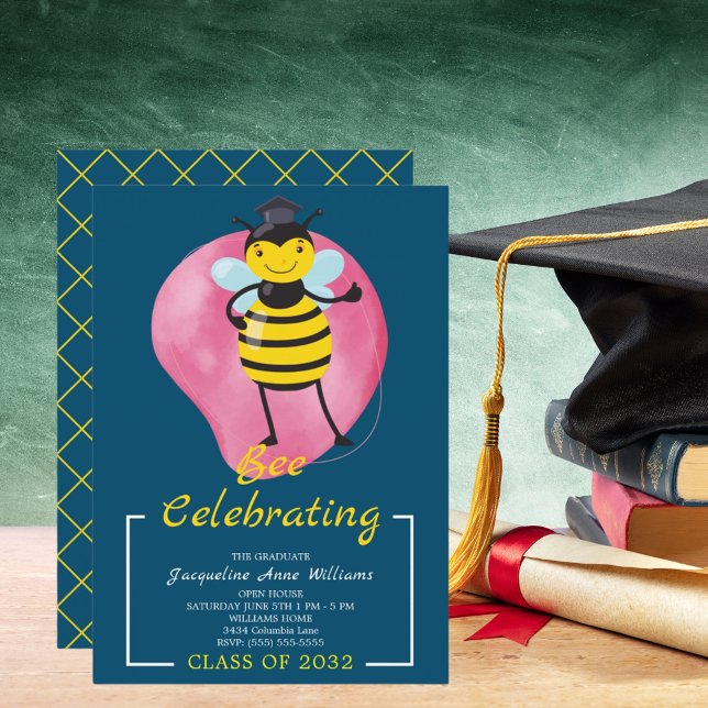 Class of 2032 Bee Celebrating Graduation Party Invitation (Class of 2032 Bee Celebrating Graduation Party Invitation)