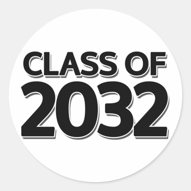 Class of 2032 classic round sticker (Front)