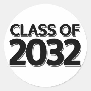 Class of 2032 classic round sticker