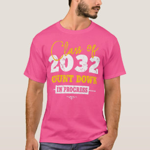 Class Of 2032 Count Down Funny Grad 2022 First Day T-Shirt