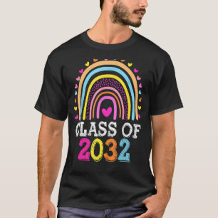Class Of 2032 Rainbow Grow With Me Graduation Day T-Shirt