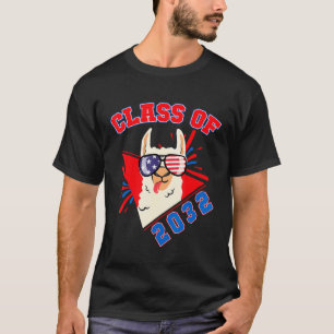 Class Of 2032 with a Llama Sunglasses First Day Of T-Shirt