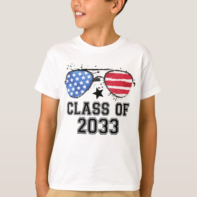 Class Of 2033 Patriotic Sunglasses T-Shirt (Front)