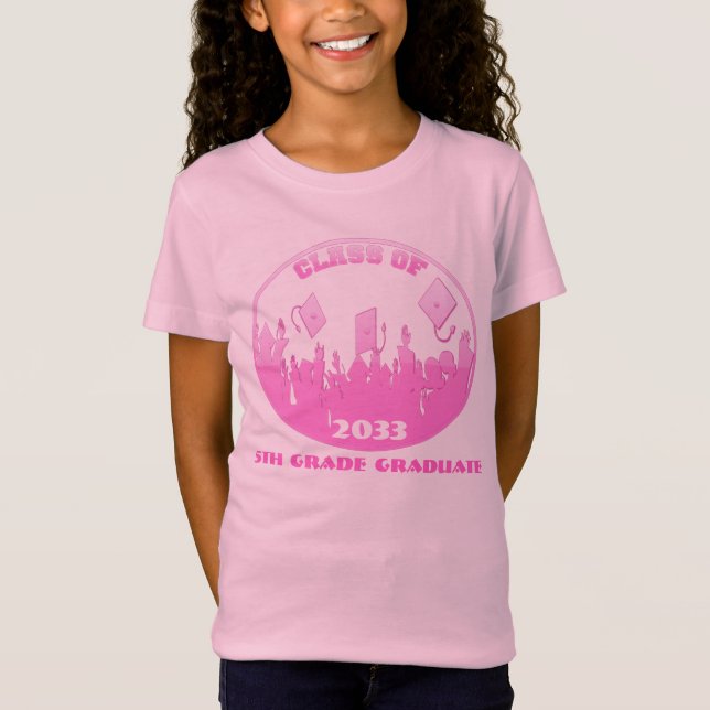 Class of 2033 use appropriate year 5th Grade Grad T-Shirt (Front)
