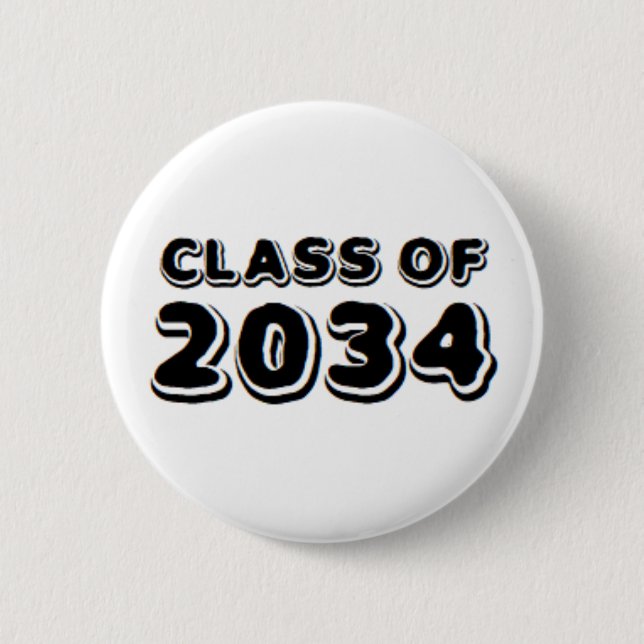 class of 2034 6 cm round badge (Front)