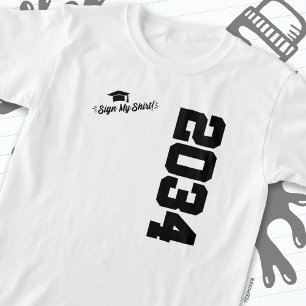 Class of 2034 Graduation Sign My Shirt Senior 2034