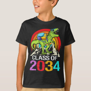 Class Of 2034 Grow With Me Dinosaur back to School T-Shirt