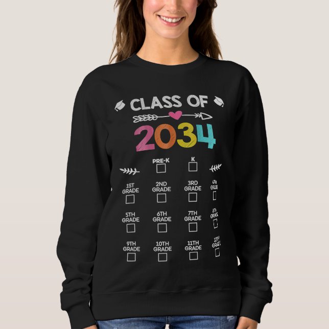 Class Of 2034 Grow With Me Handprint Sweatshirt (Front)
