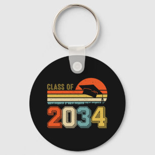 Class Of 2034 Grow With Me Pre-K Graduate Vintage Key Ring