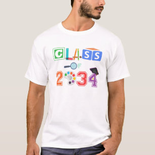 CLASS Of 2034 Kids KINDERGARTEN First Day School G T-Shirt