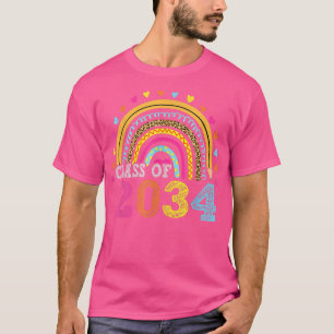 Class Of 2034 Rainbow Leopard Graduation Kindergar T-Shirt