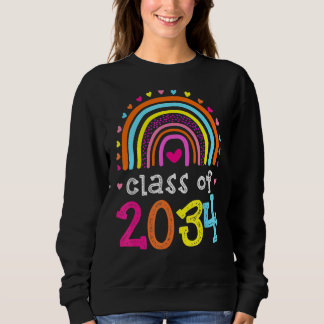 Class Of 2034 Rainbow Pink Graduate Preschool Kind Sweatshirt
