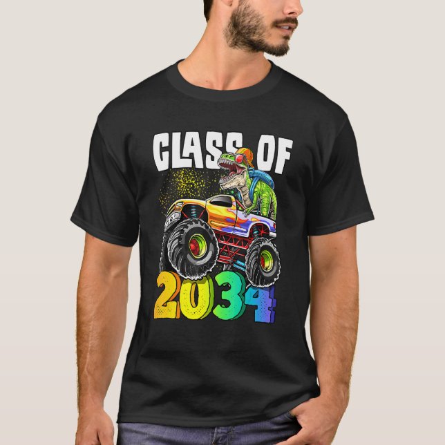 Class Of 2034 Rex Dinosaur Monster Truck Kindergar T-Shirt (Front)