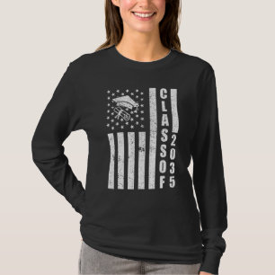 Class Of 2035 Distressed American Flag Graduation T-Shirt