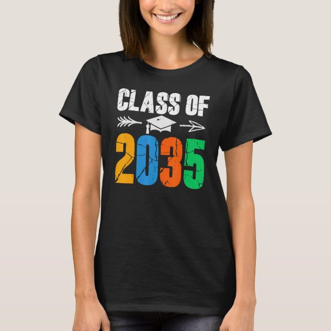 Class of 2035 First Day of School Graduation T-Shirt (Front)