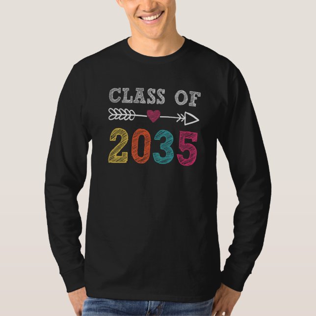 Class Of 2035 First Day Of School Grow With Me Gra T-Shirt (Front)