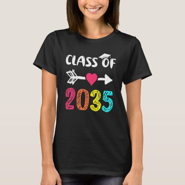 Class Of 2035 First Day Of School Grow With Me Gra T-Shirt (Front)