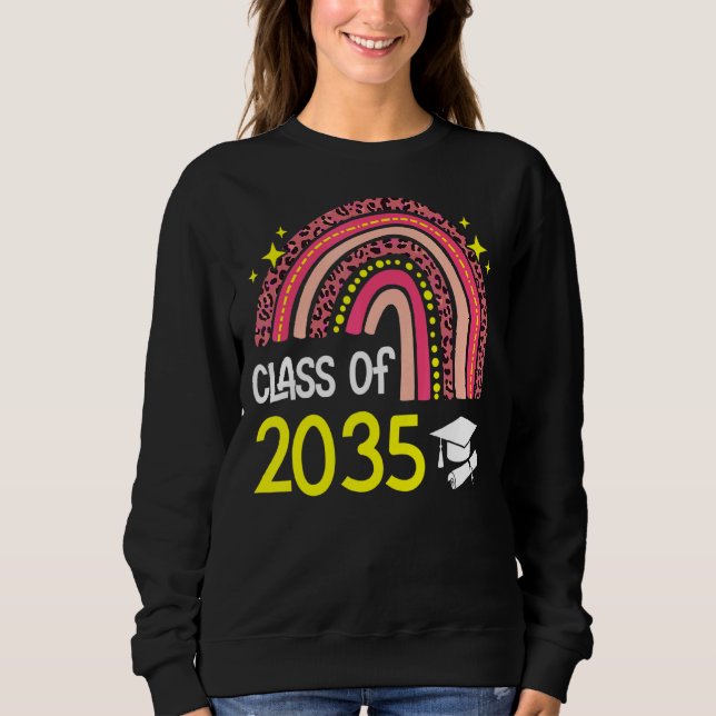 Class Of 2035  Graduation Graduate Rainbow Sweatshirt (Front)