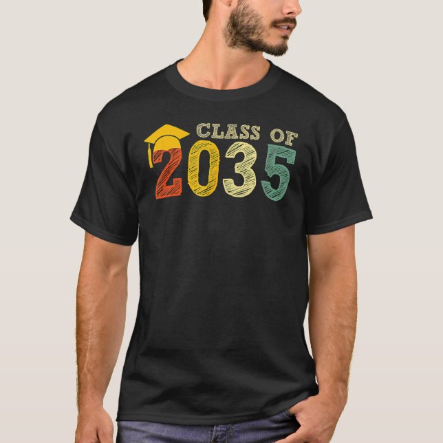 Class Of 2035 Grow With Me Back To School Colours T-Shirt (Front)