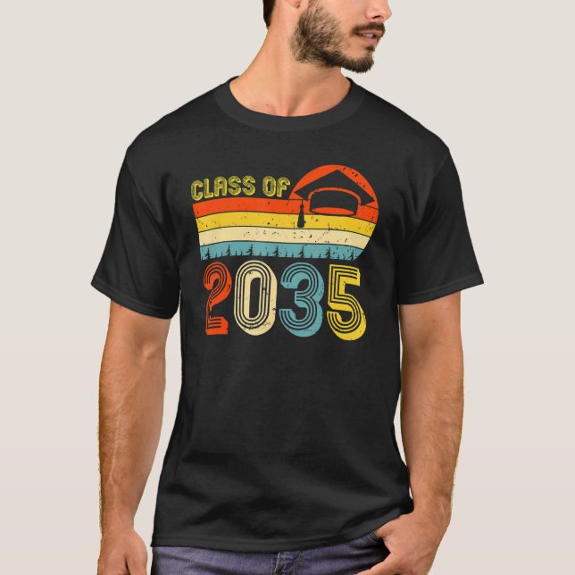 Class Of 2035 Grow With Me Graduation First Day Of T-Shirt (Front)